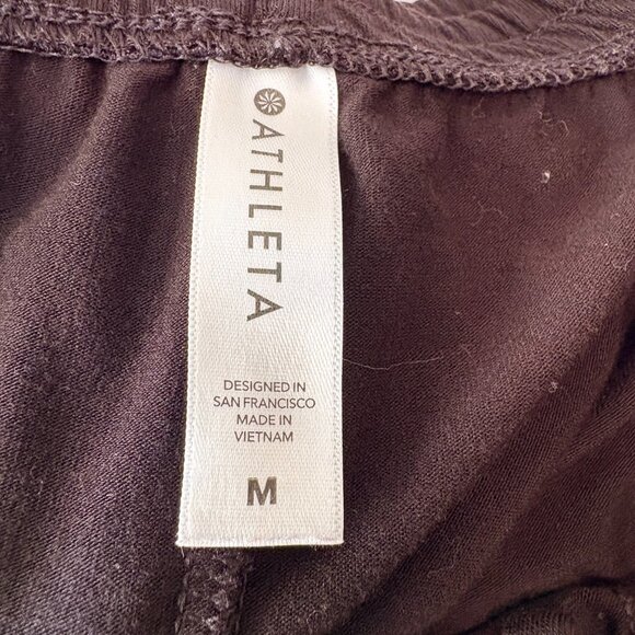 Athleta Brooklyn Wide Leg Cropped Drawstring Waist Pant In Black Size Medium - Picture 4 of 5